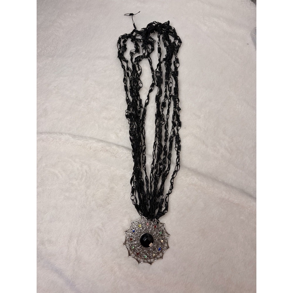 Gothic Multi Strand Necklace Filigree Mandala Web Witchy Whimsigoth Costume GUC
